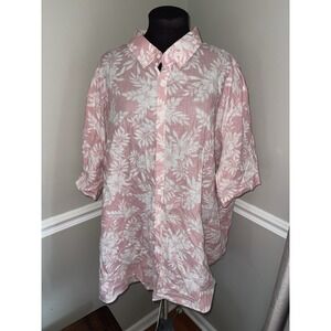 Johnny Bigg Pink Hawaiian Linen‎ Blend Shirt 8XL NWT